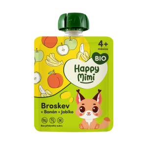 Happy Mimi BIO ovocný príkrm 90g Broske