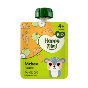 Happy Mimi BIO ovocný príkrm 90g Mrkva