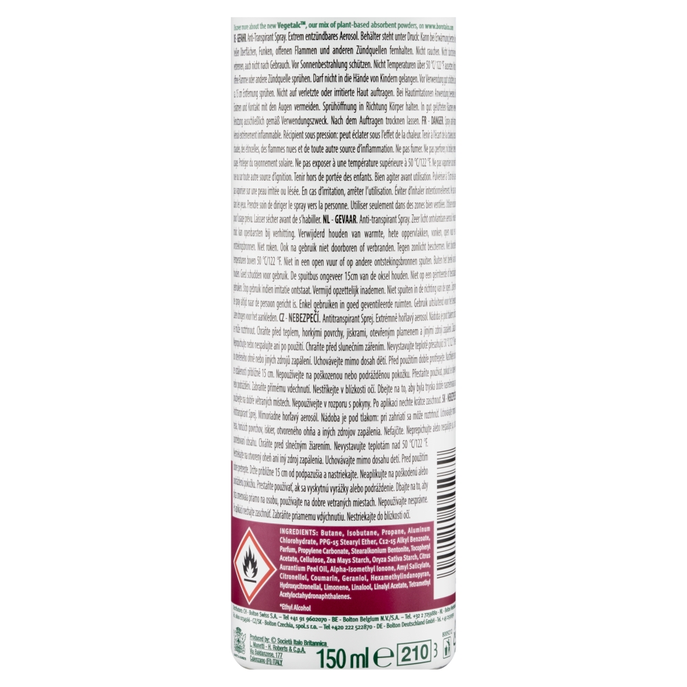 Borotalco deo spray 150ml Soft