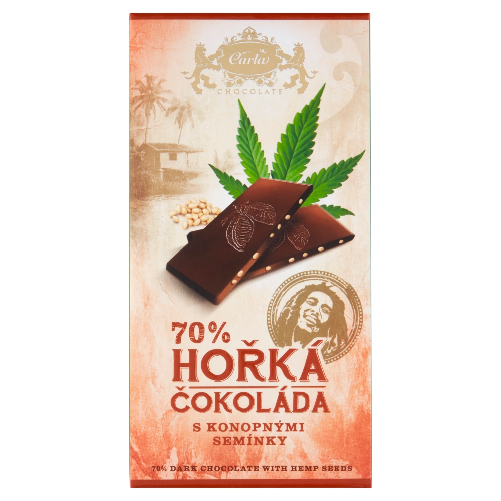 Horká 70% čokoláda 80g s konopnými sem