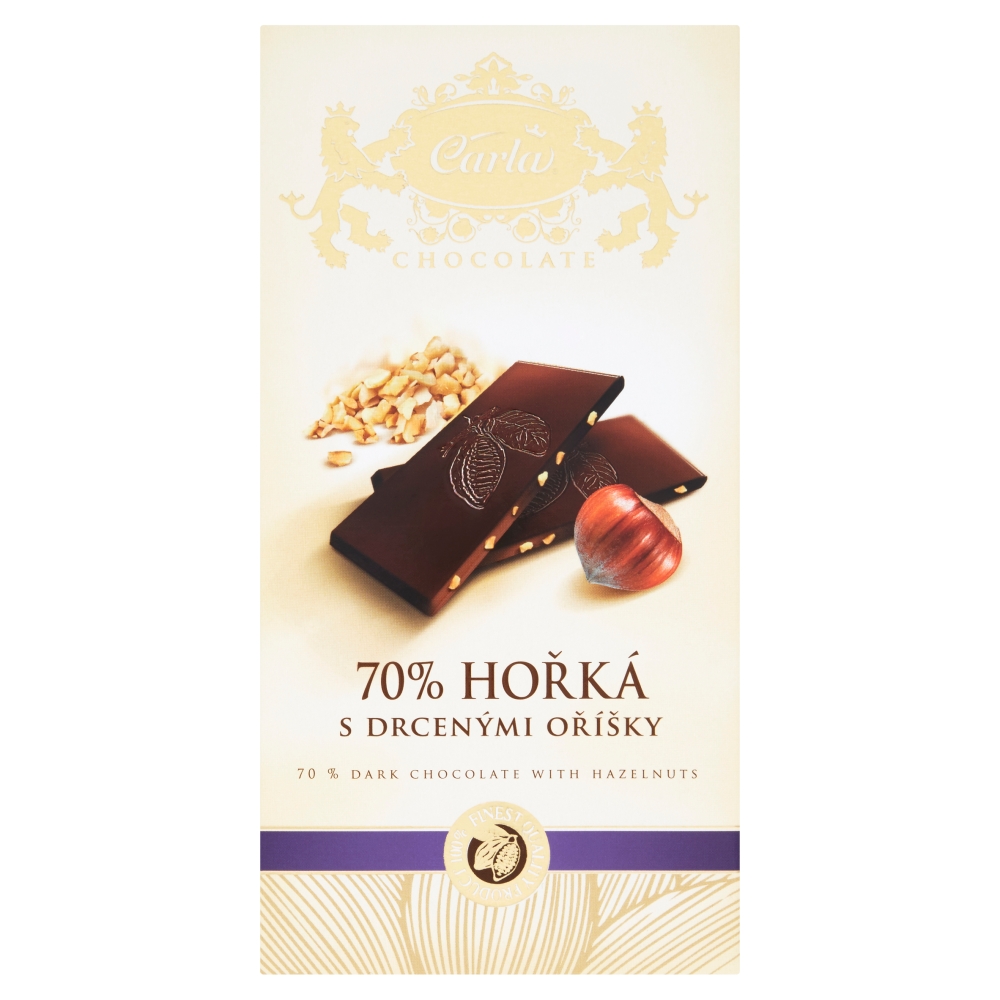 Horká 70% čokoláda 80g s lieskov orieškami