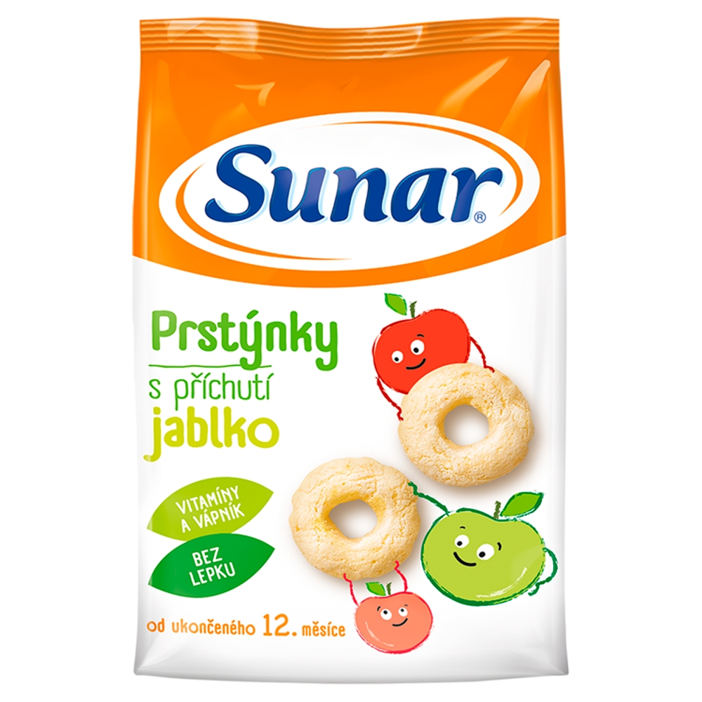 Sunar krúžky 50g jablčná príchuť 12m+