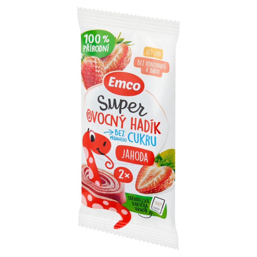 EMCO Super ovocný hadík 20g jahoda