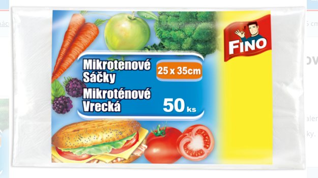 Fino mikrotenové desiatové vrecká, 25 x 35 cm, 50 ks