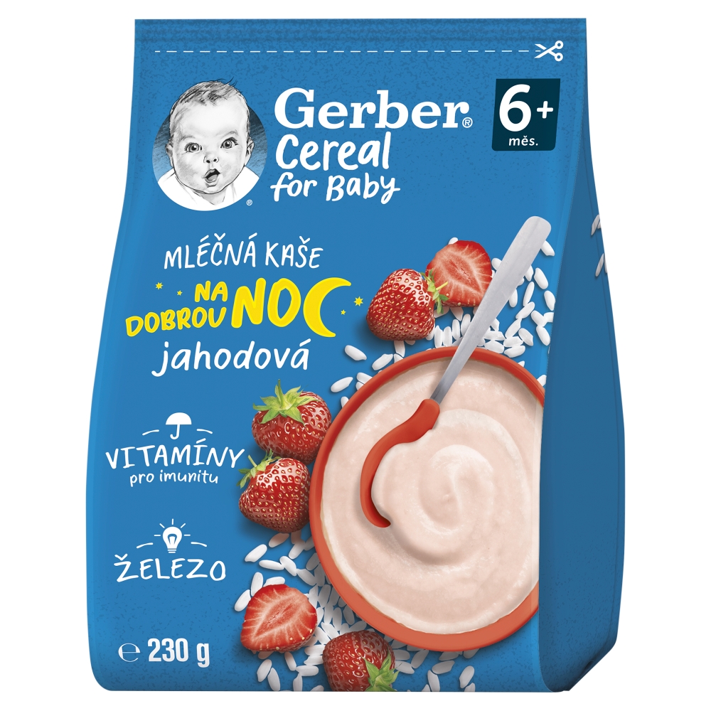 GERBER Cereal ml kaša 230g jahodová 6m+