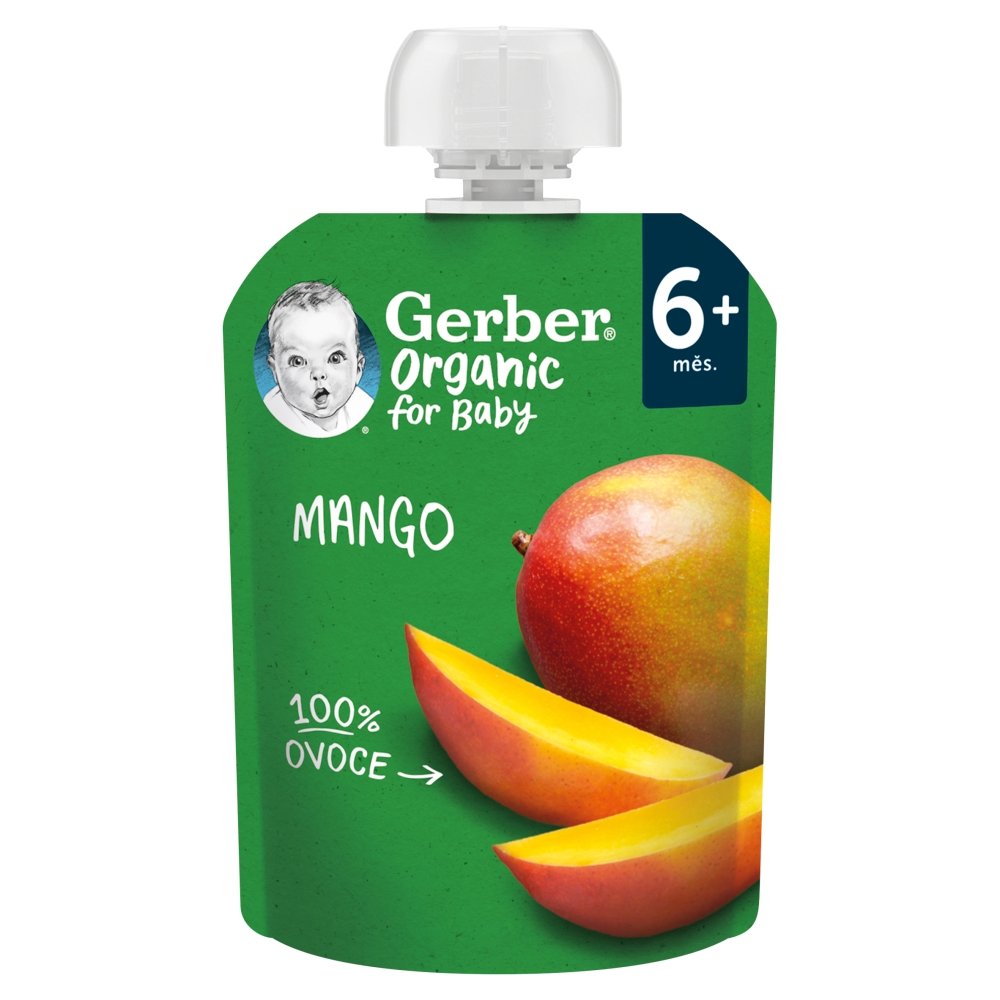 GERBER Organic vrecko 90g mango 6m+