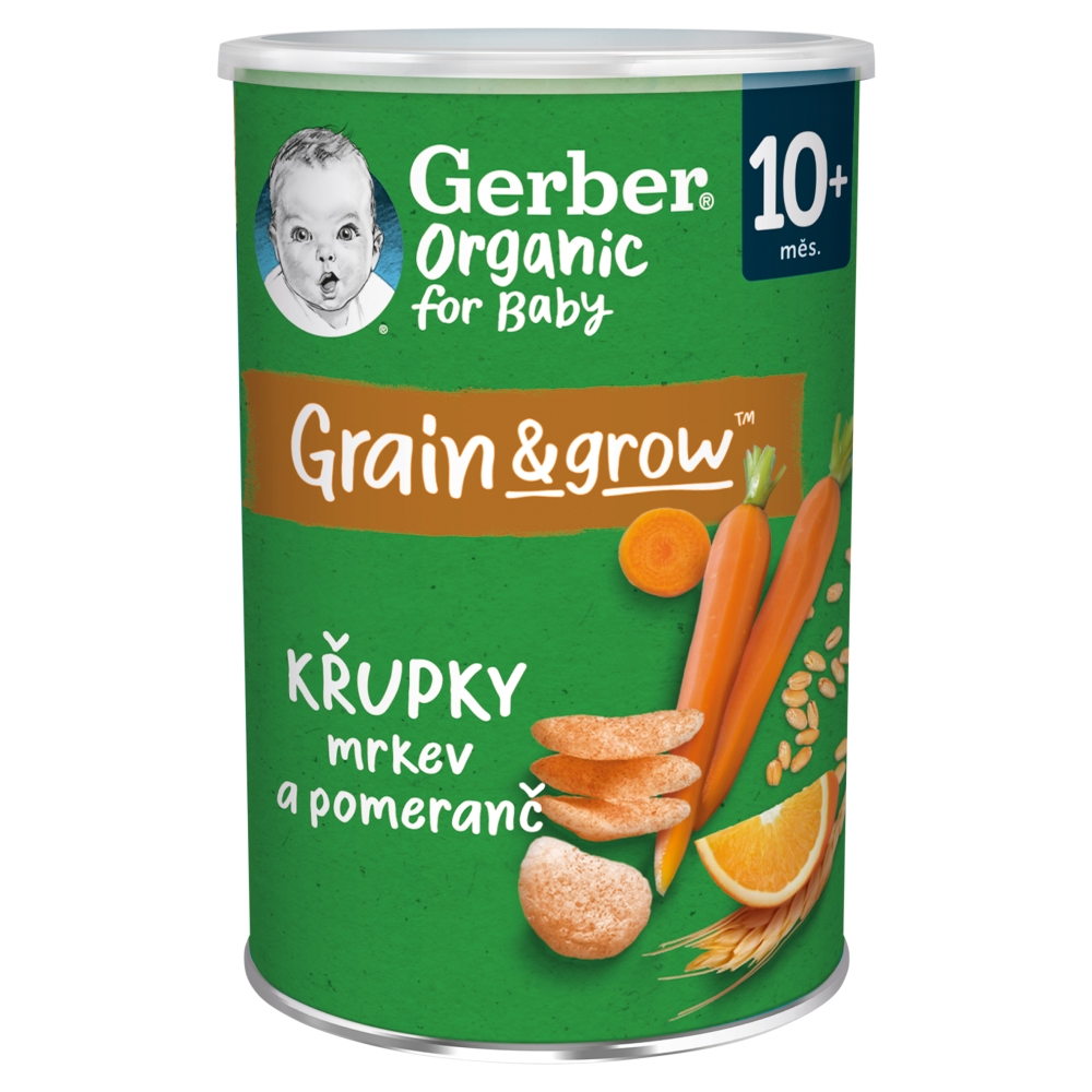 GERBER Organic chrumky 35g mrk pom 10+