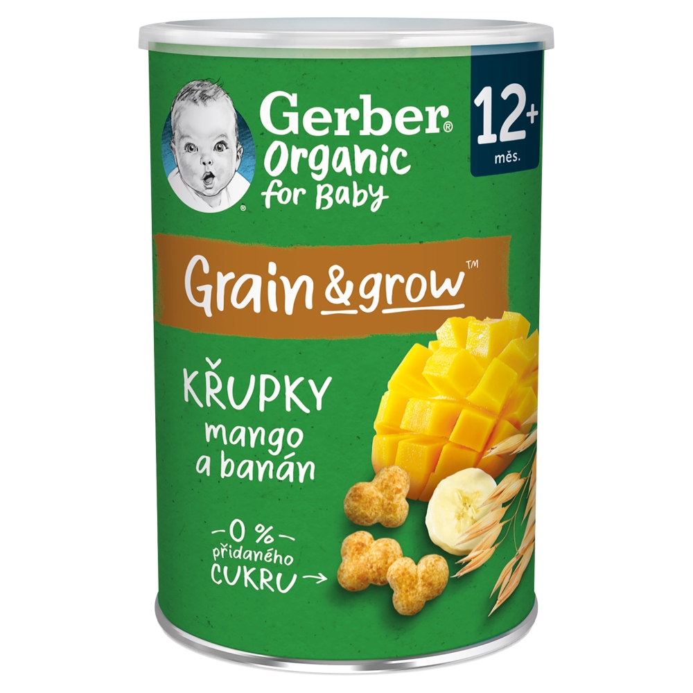 GERBER Organic chrumky 35g mango ban 12m+