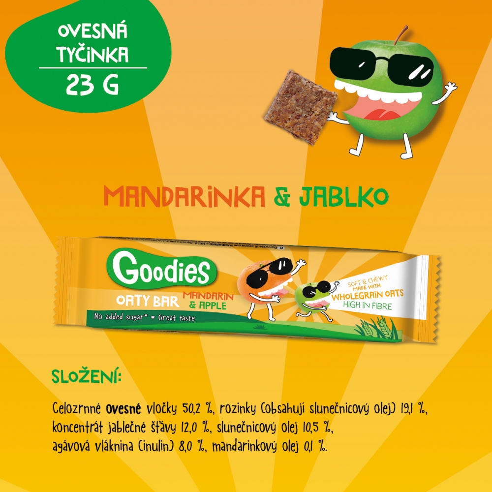 Goodies ovos tyčinka 23g mandar a jablko