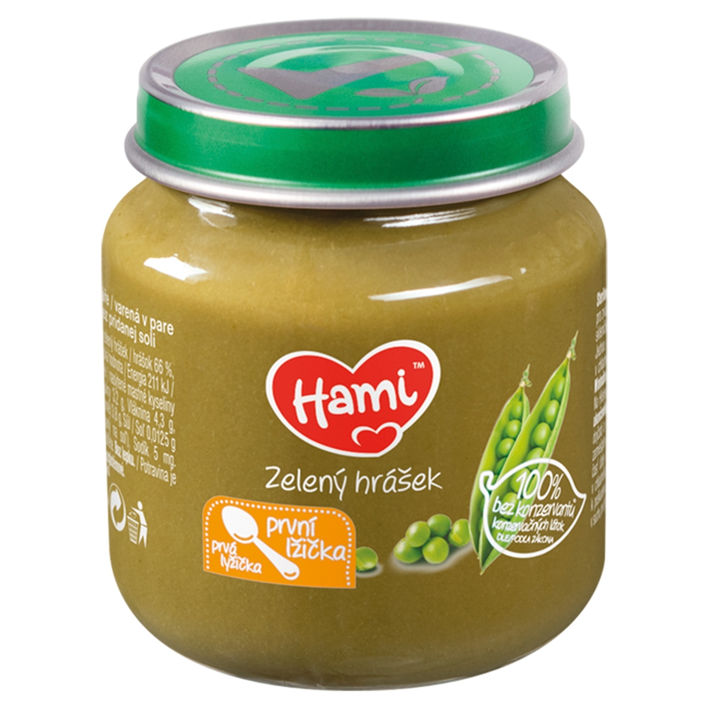 Hami menu 125g zelený hrášok 4m+