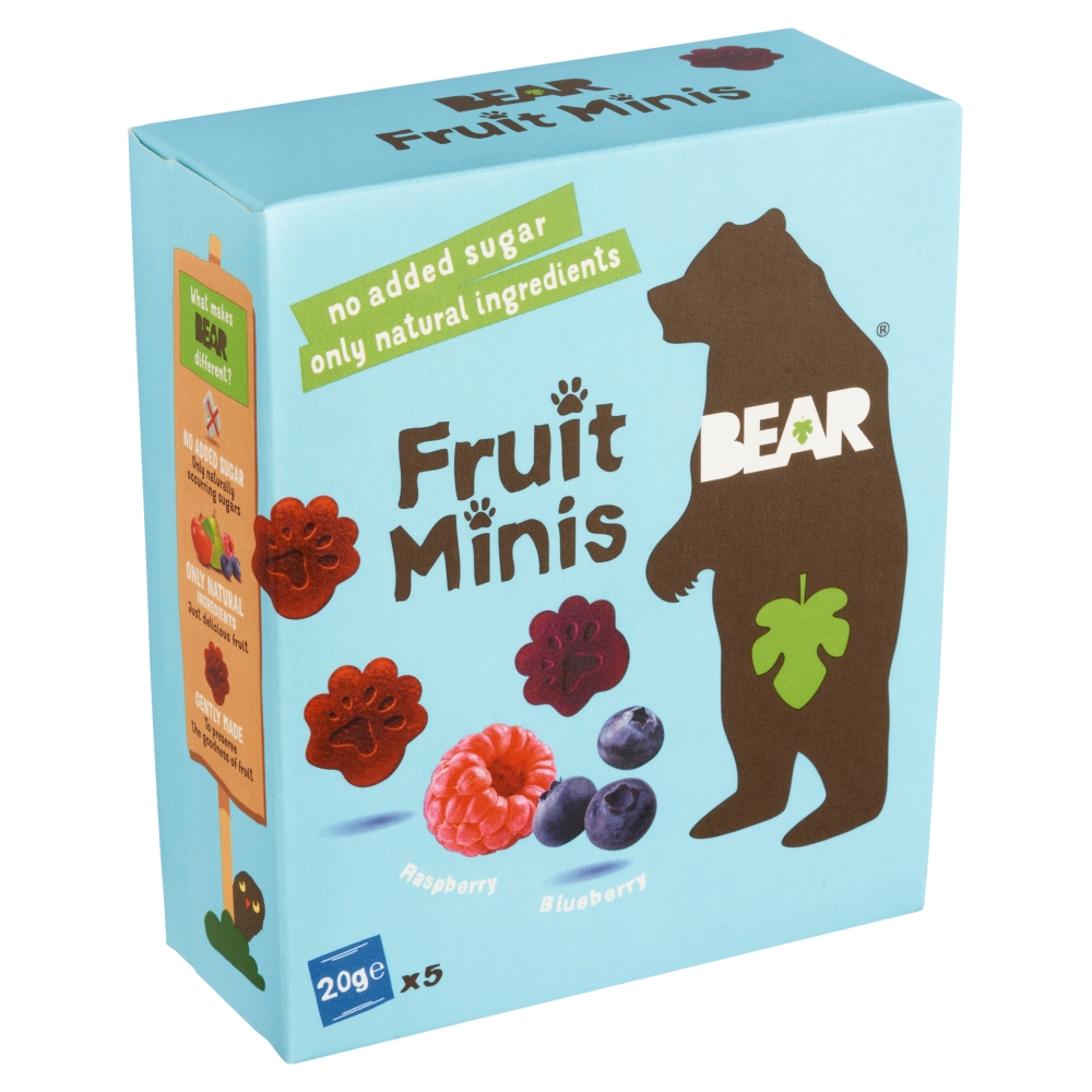 BEAR Minis 5x20g malina a čučoriedka