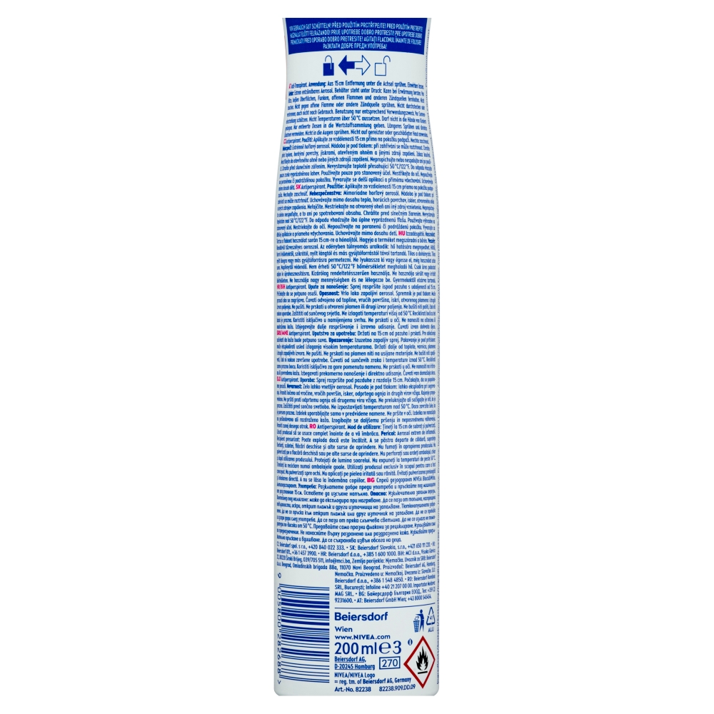 NIVEA Spray AP 200ml Black&White Clear