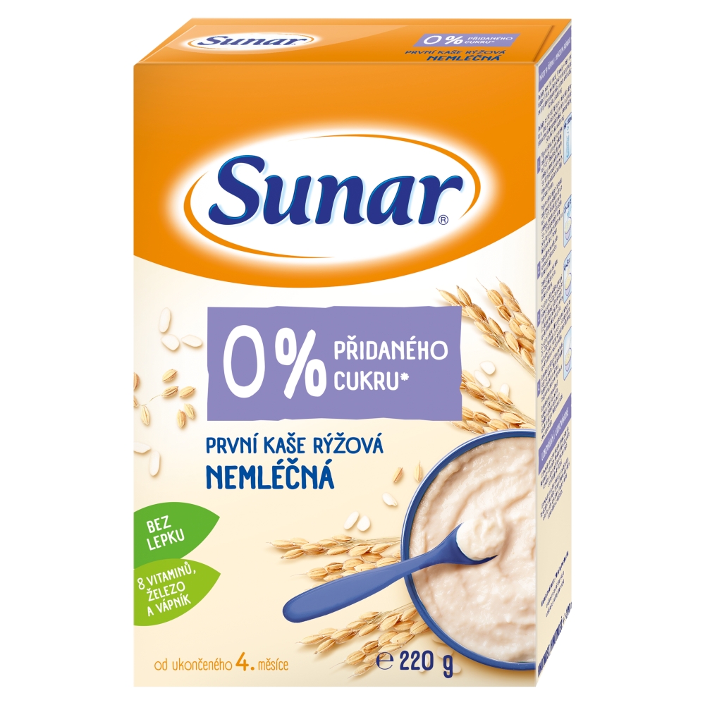 Sunar neml kaša 220g ryžová 4m