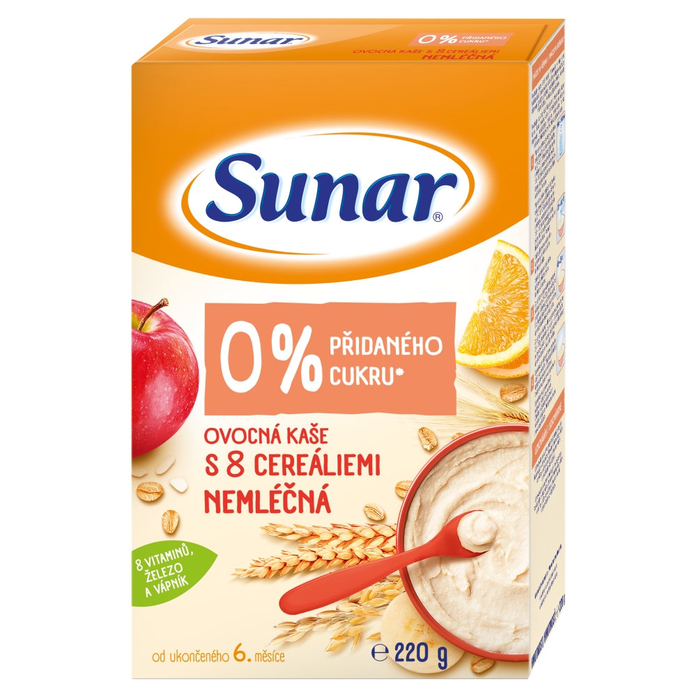 Sunar neml kaša 220g 8cereálií s ovo 6m