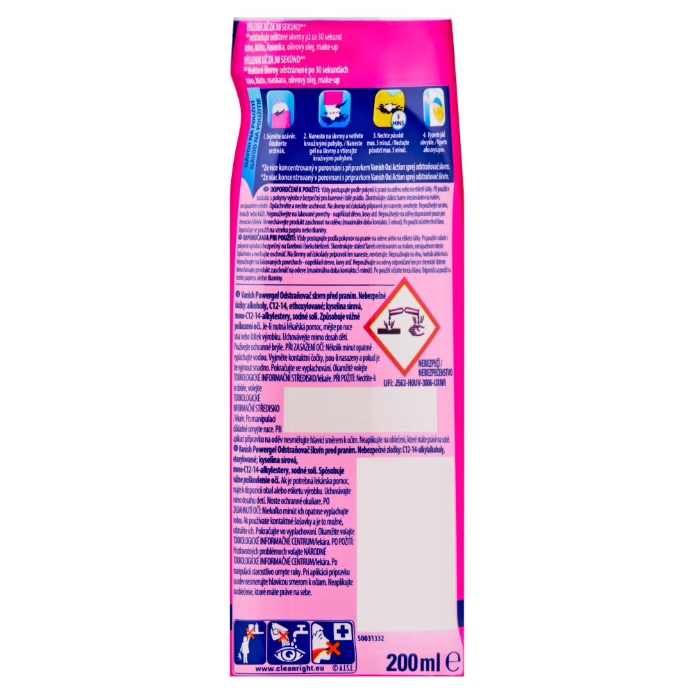 Vanish Power gél pred praním 200ml