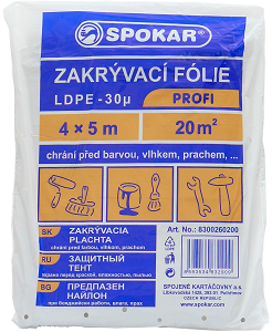 Zakrývacia fólia 4m x 5m LDPE 30my