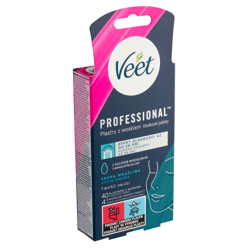 Veet voskové pásky (40ks/kra) na tvár