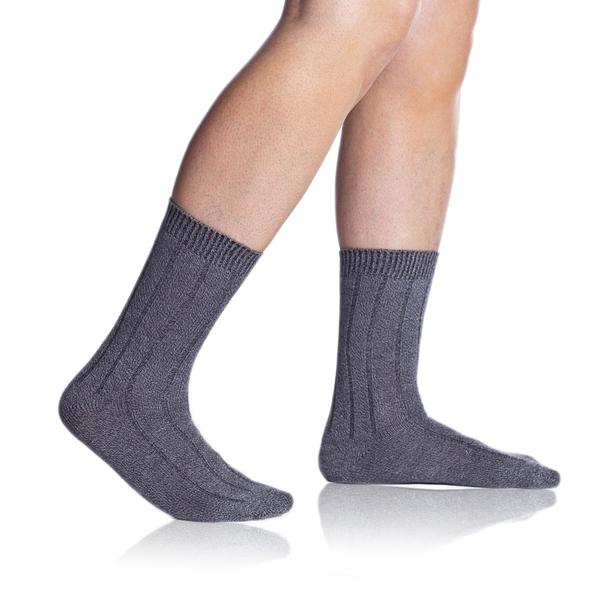 BAMBUS CASUAL SOCKS - Zimné bambusové ponožky - sivý melír 35 - 38