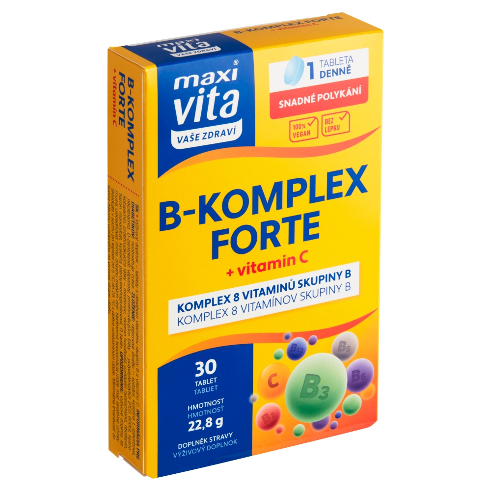 Maxi Vita B komplex forte+vitC(30ks/kra)
