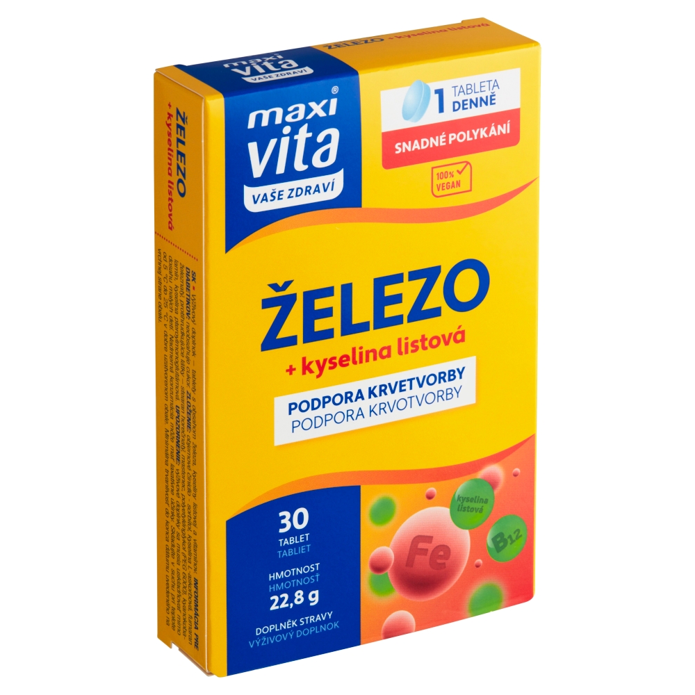 Maxi Vita Železo + kys listo (30tbl/kra)
