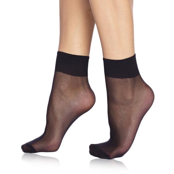 DIE PASST SOCKS 20 DEN - Silonkové matné ponožky 2 páry - čierna UNI