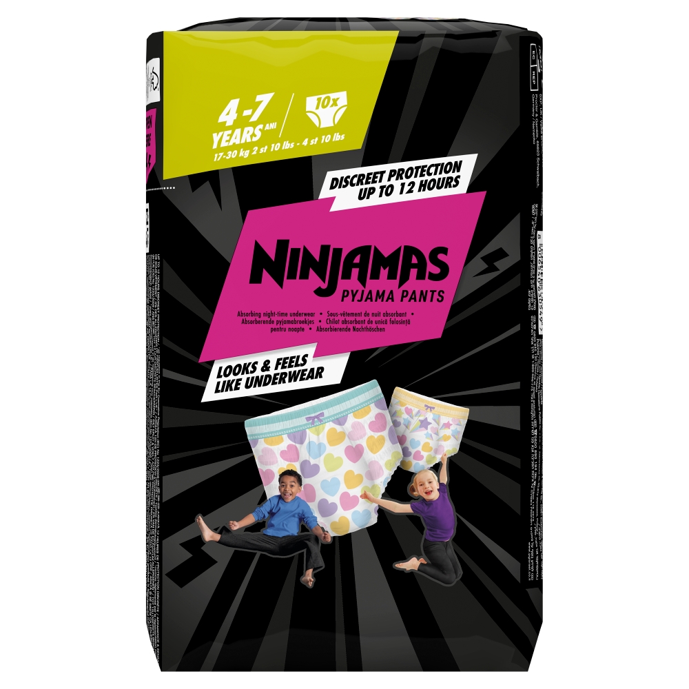 Pampers Ninjamas pyžamové nočné nohavičky 10ks Srdce