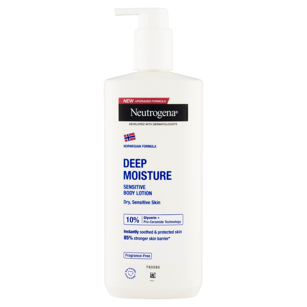Neutrogena Sensitive hĺbkovo hydratačné telové mlieko pre suchú a citlivú pokožku 400 ml
