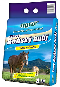AGRO pravý konský hnoj 3kg granul