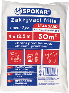 Zakrývacia fólia 4m x 12,5m HDPE 7my