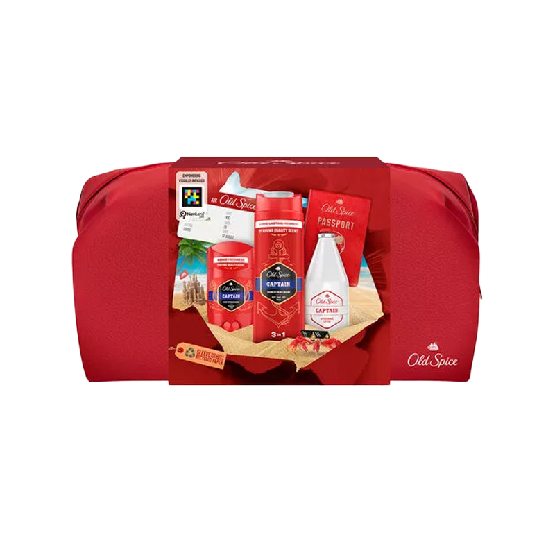 Kazeta: Old Spice SG 250ml + Stick 50ml + VPH 100ml Captain + Taška