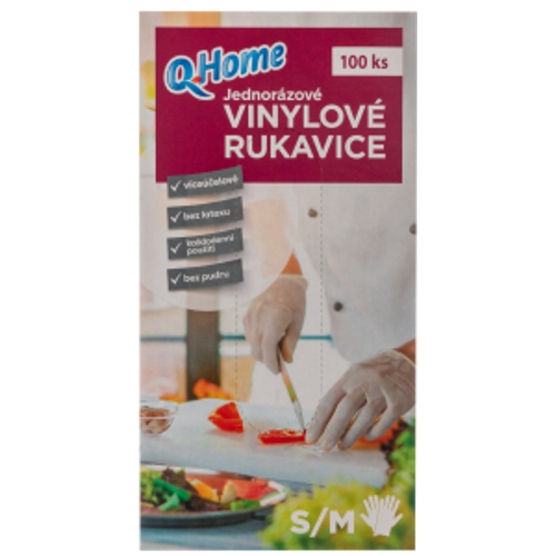 Q Home rukavice(100ks/kra)S/M jednorazové