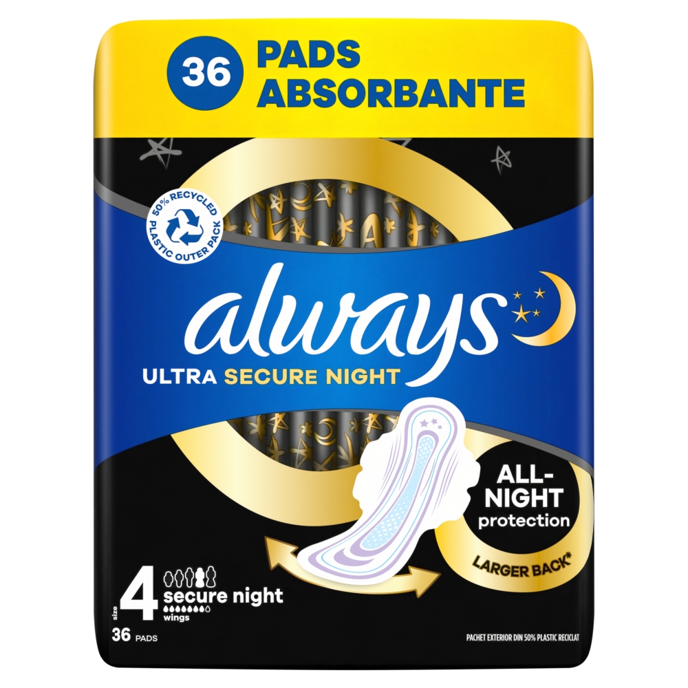 Always vložky Ultra Secure Night 36ks
