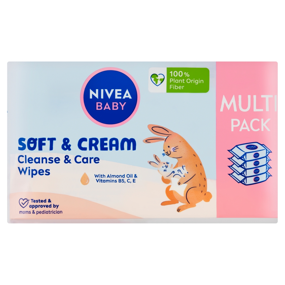 Nivea Baby Soft & Cream Obrúsky 4 x 57 ks