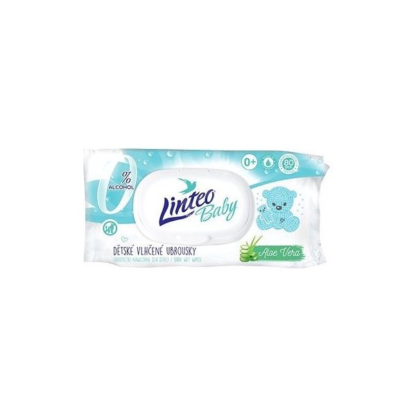 Linteo Baby vlhčené obrúsky Aloe Vera 80 ks