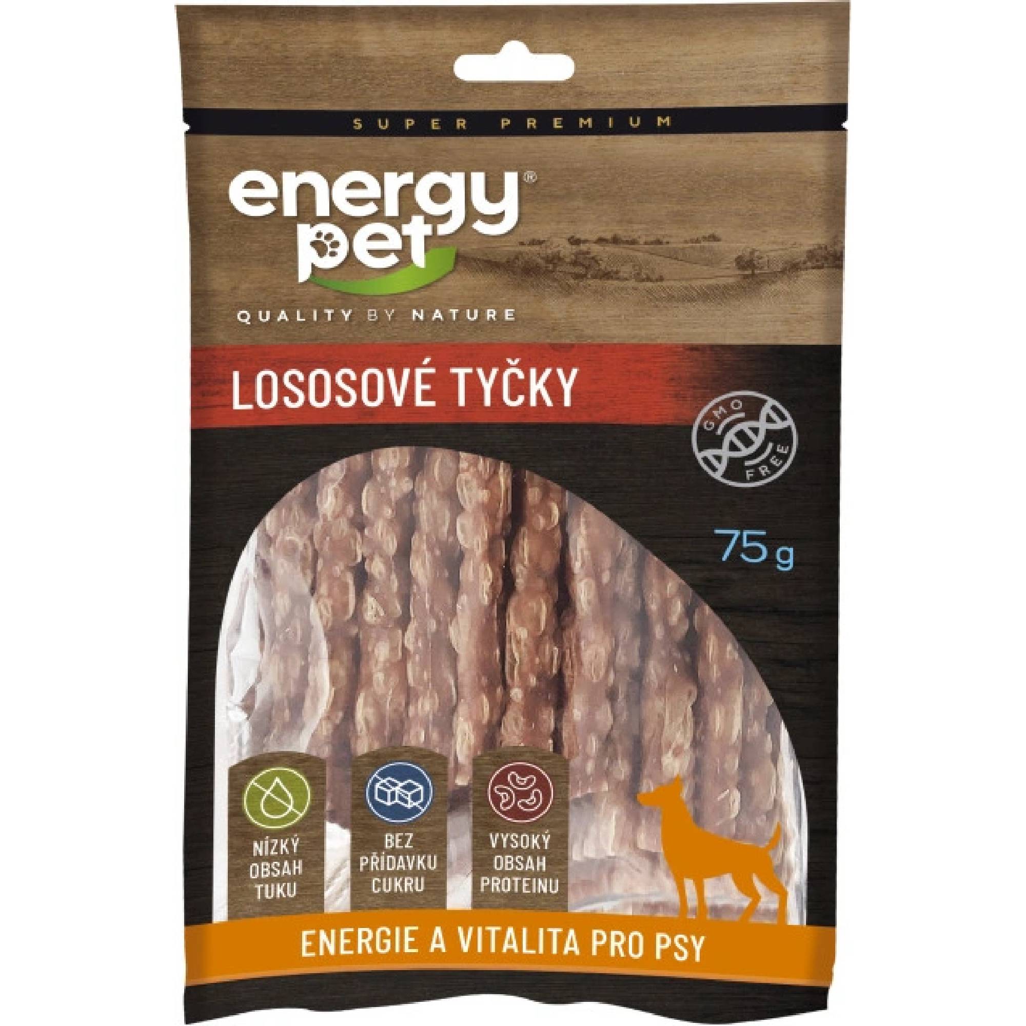 Energy Pet lososové tyčky penové 75g