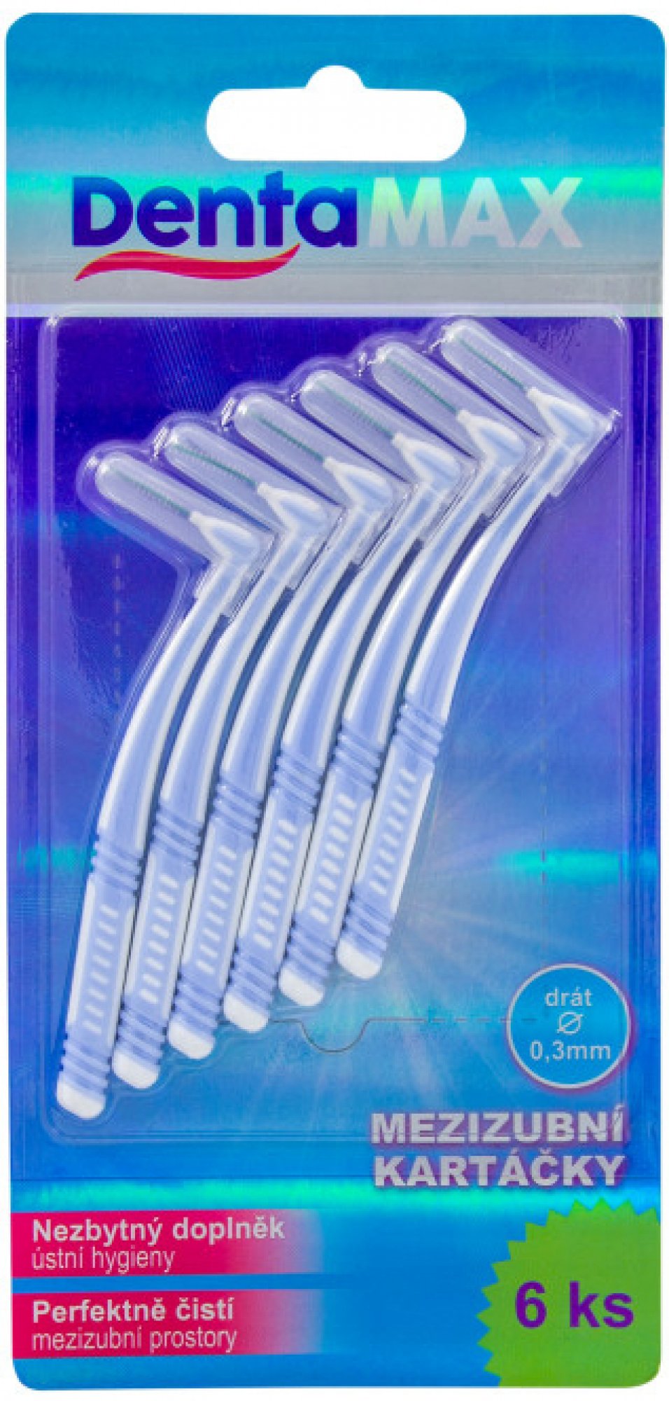 Dentamax medzizubné kefky zahnuté 0,3 mm 6 ks