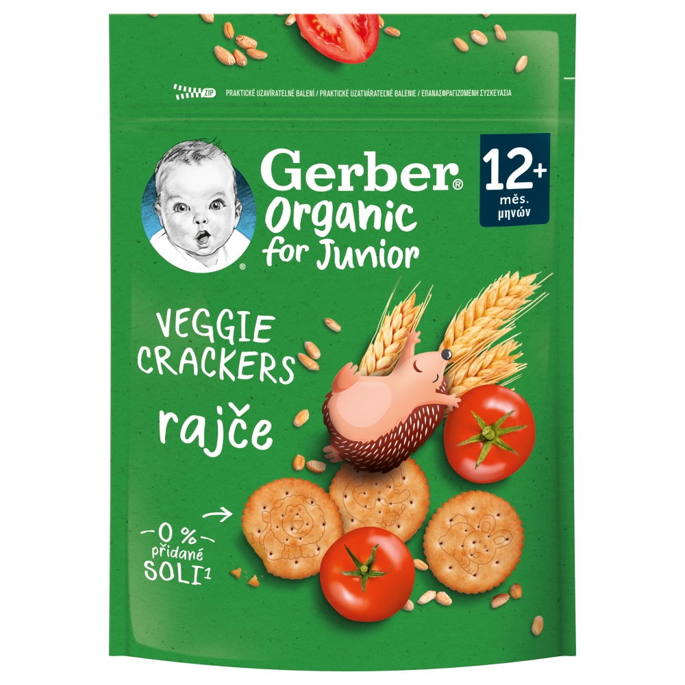 GERBER Organic krekry 100g paradajky 12+