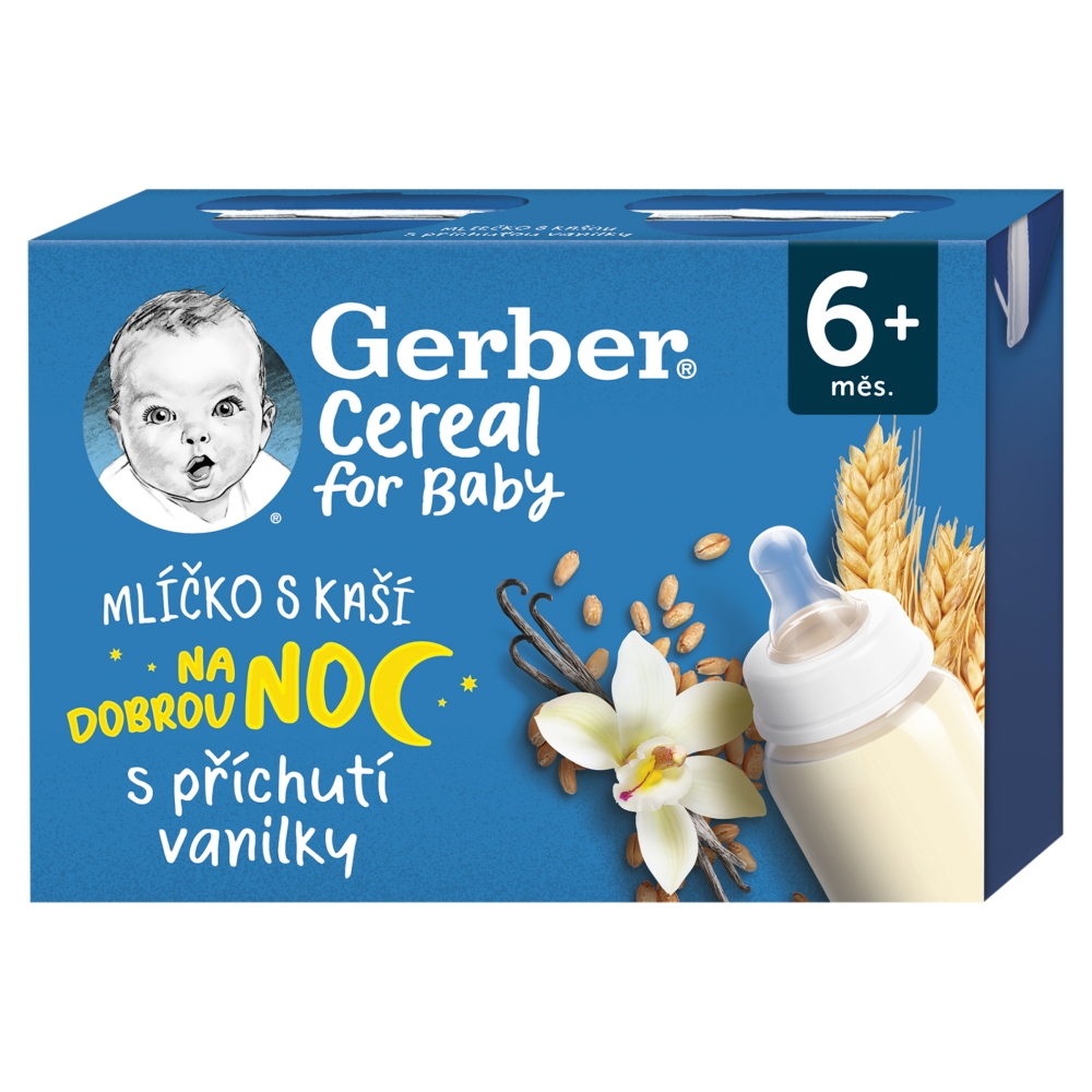 GERBER ml s kašou (2x200ml/kra) van 6m+
