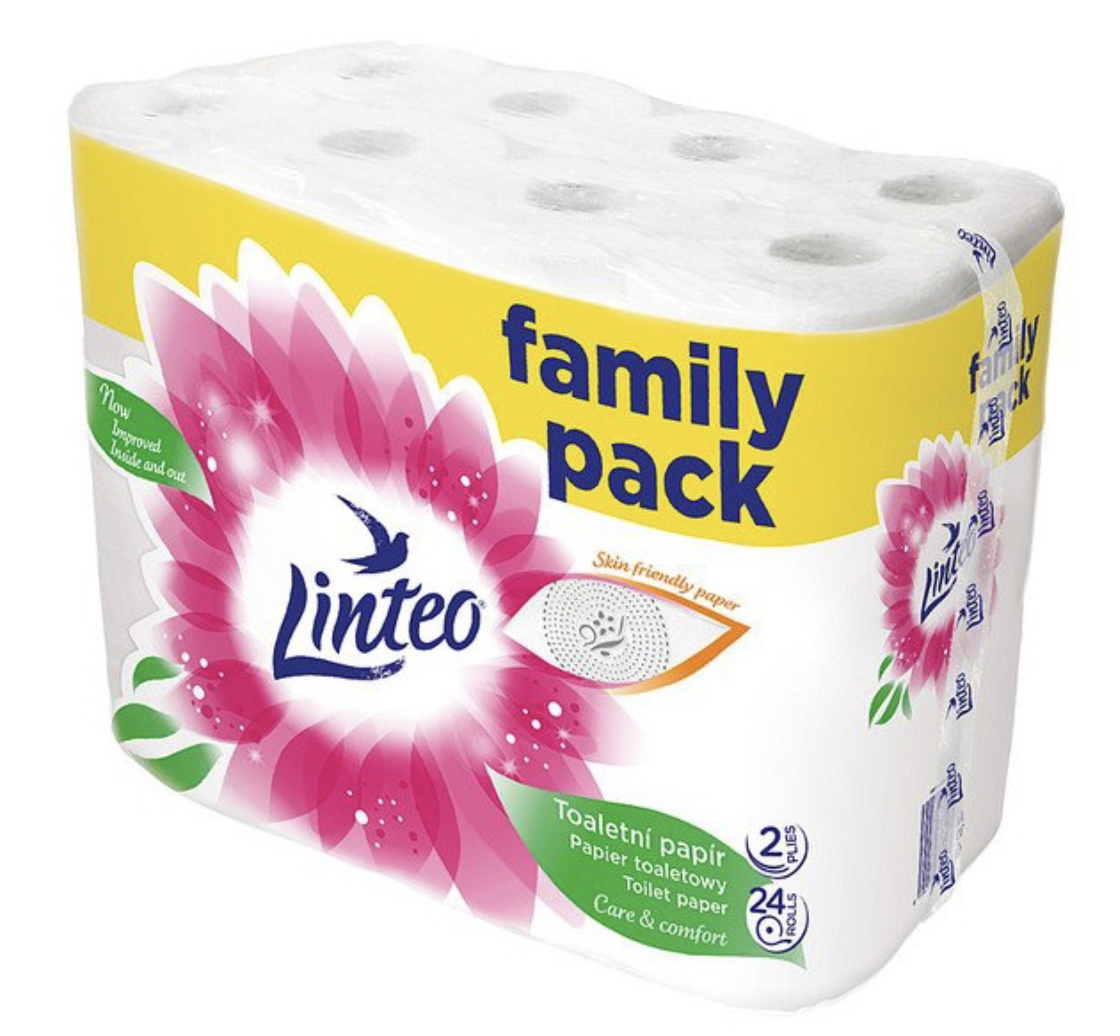 Linteo toaletný papier 2vrstvový rolka 19 m, 24 roliek