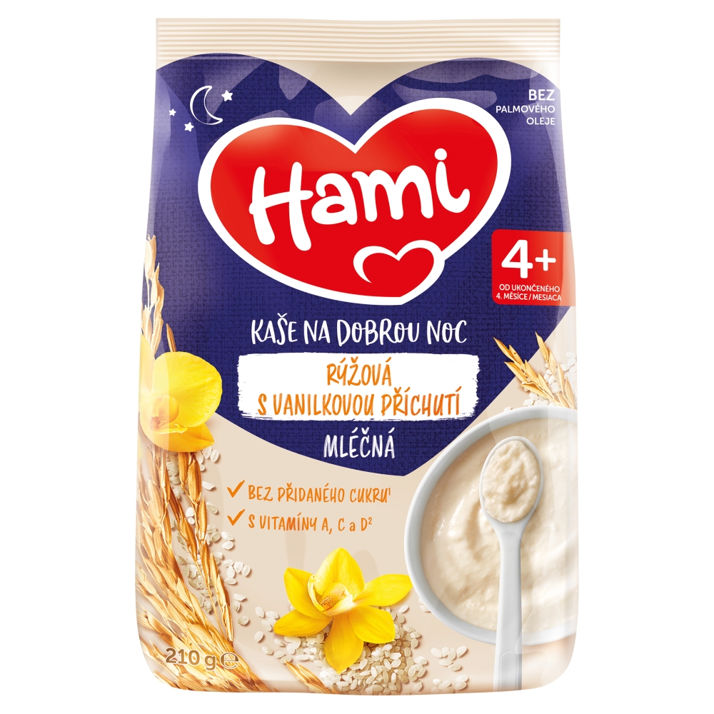 HAMI ml kaša 210g ryža s vaňou prich DN 4m+