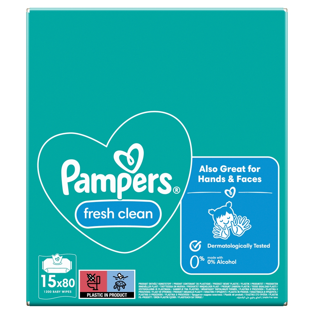 Pampers wipes (15x80ks/kra) Fresh Clean