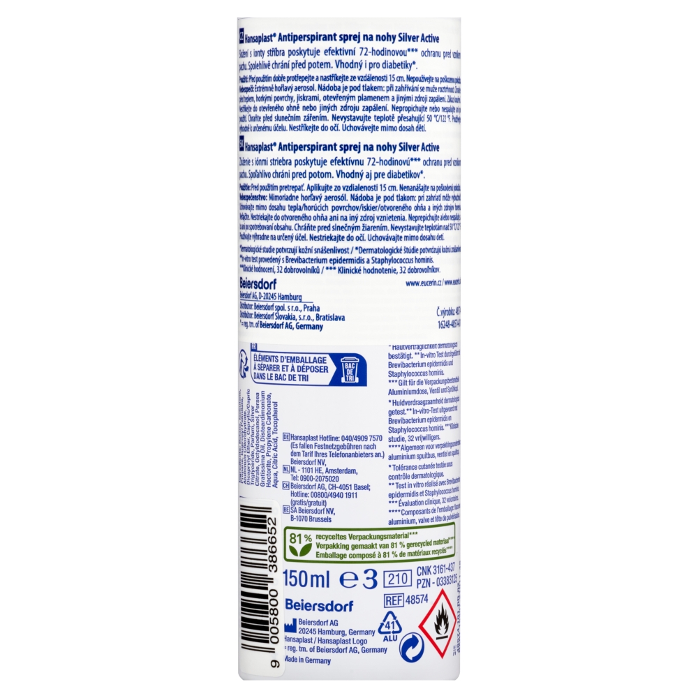 Hansaplast AP FootCare150ml silver