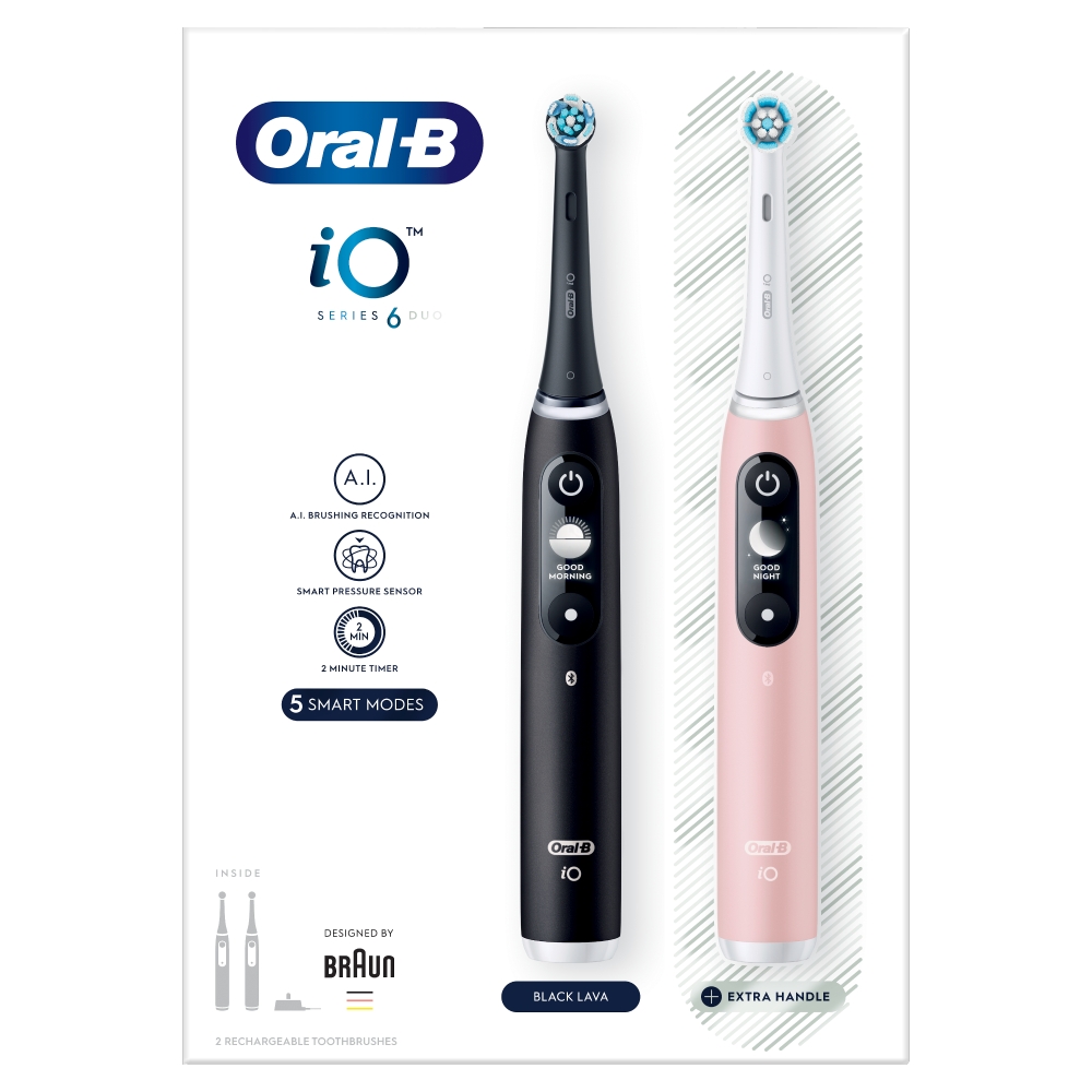 Oral-B iO Series 6 Duo Black/Pink Sand (2 kefky)