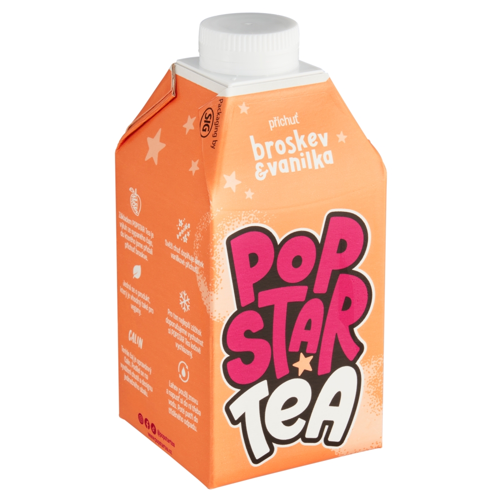 POPSTAR čaj 0,5l broskyňa/vanilka