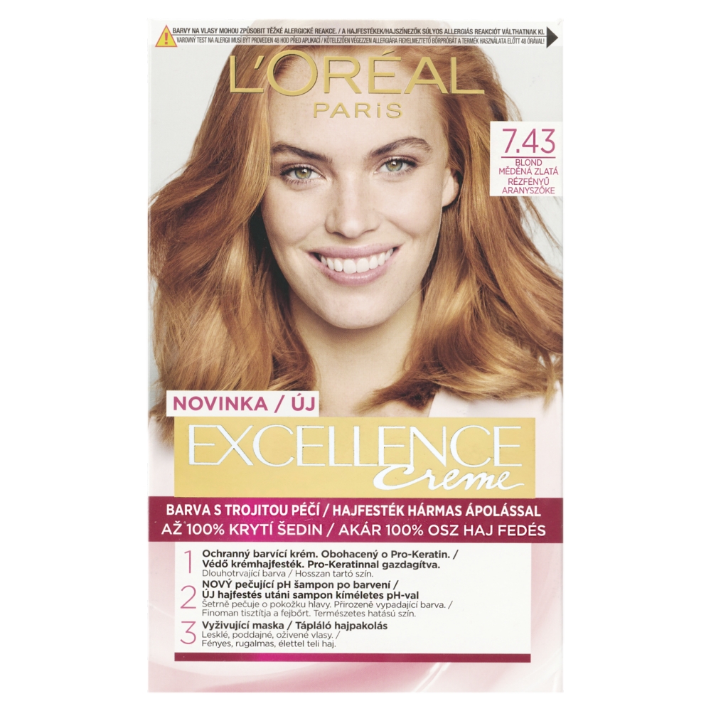 Excellence creme 7.43 blond medená zlatá