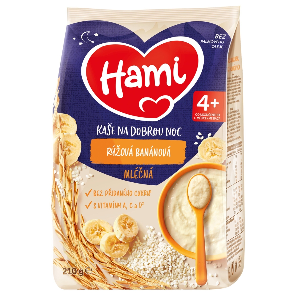 HAMI ml kaša 210g ryžová banánová DN 4m+