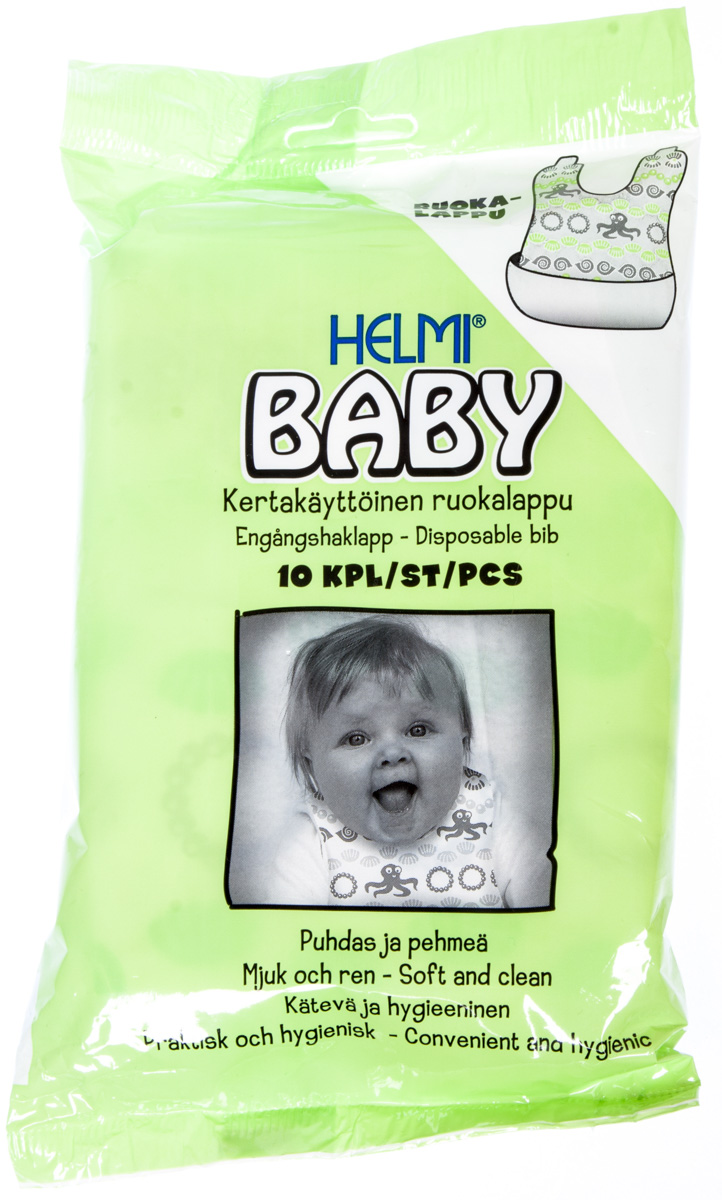Helmi baby Fínsky podbradník s chobotničkami jednorazový so záchytným vreckom 10ks
