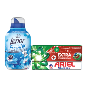 Ariel kapsule 26PD+Lenor aviváž 36PD