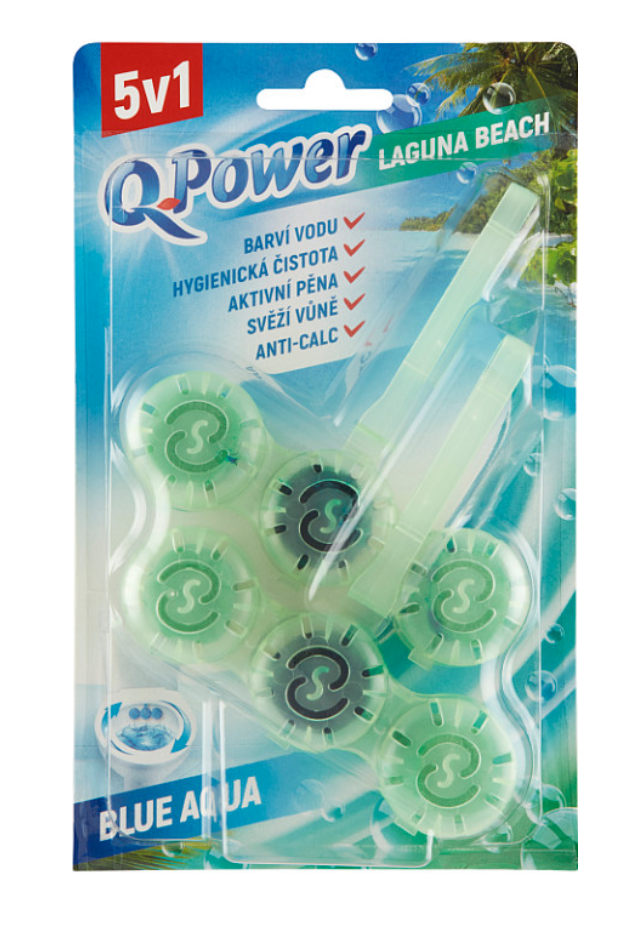 Q-Power Tuhý WC záves Blue Aqua Laguna Beach 2 x 40 g