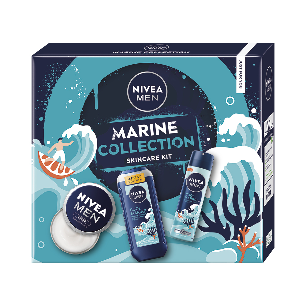 Kazeta: NIVEA M Krém JM 150ml AP Cool Marine 150ml SG Cool Marine 250ml Ks